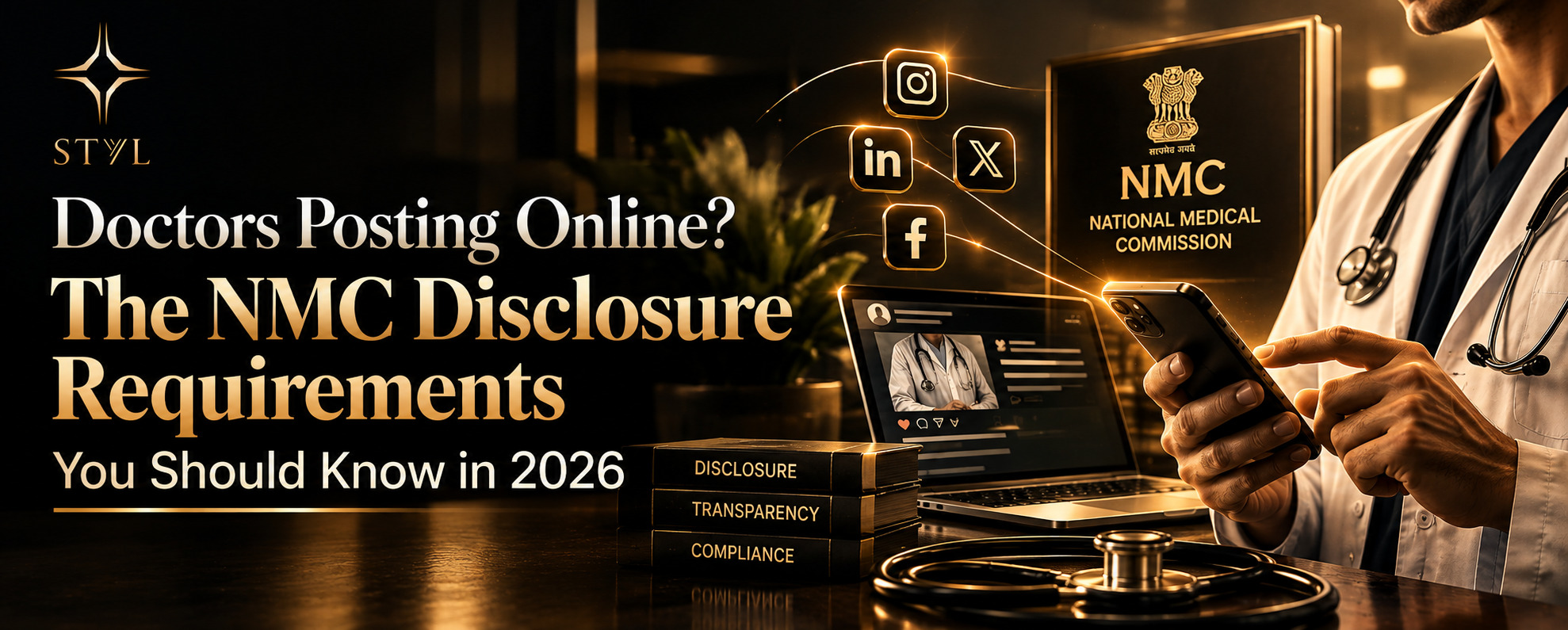 NMC Guidelines 2026 on doctors' professional identity disclosure, medical qualifications, registration numbers and healthcare social media compliance.